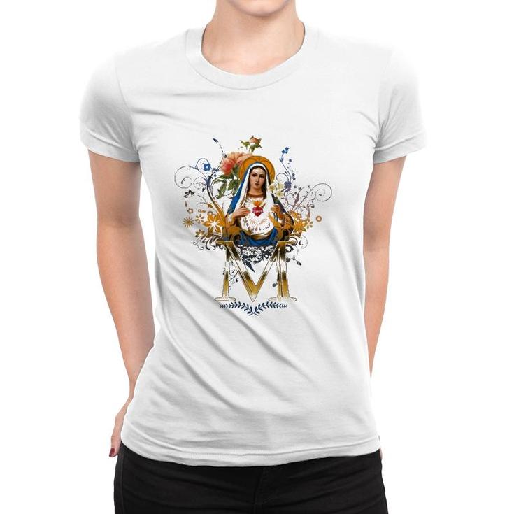 Immaculate Heart Of Mary Our Lady Blessed Mother Catholic Women T-shirt