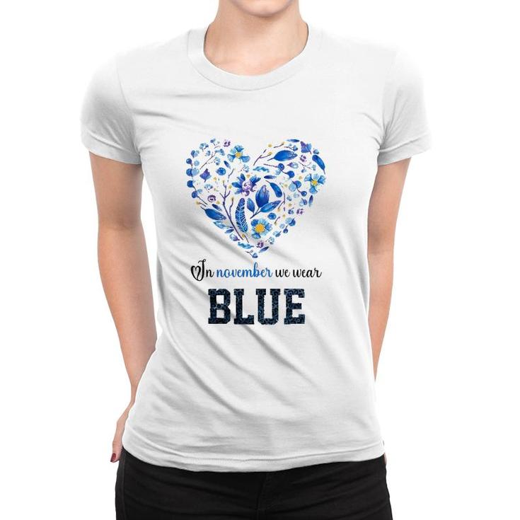 In November We Wear Blue Plant Heart Women T-shirt