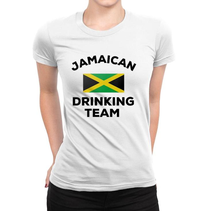 Jamaica Jamaican Drinking Team Funny Beer Flag Party Gift V-Neck Women T-shirt