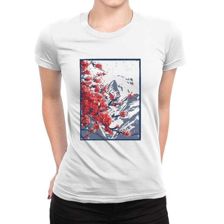 Japanese Cherry Blossom Japanese Art Print Women T-shirt