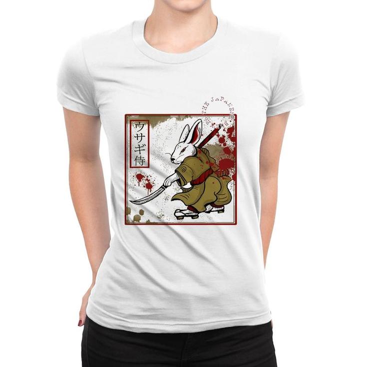 Japanese Samurai Bushido Rabbit Warrior Vintage Old Stamp Women T-shirt