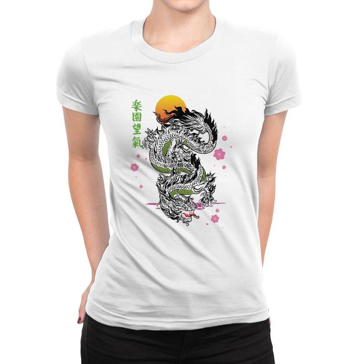 Japanese Tokyo Dragon Asian Kanji Sakura Tattoo Aesthetic Women T-shirt