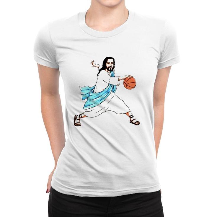 Jesus Play Basketball Funny Christian  Women T-shirt
