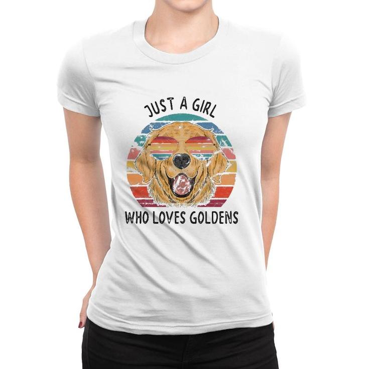 Just A Girl Who Loves Golden Retrievers Dog Gifts Women T-shirt