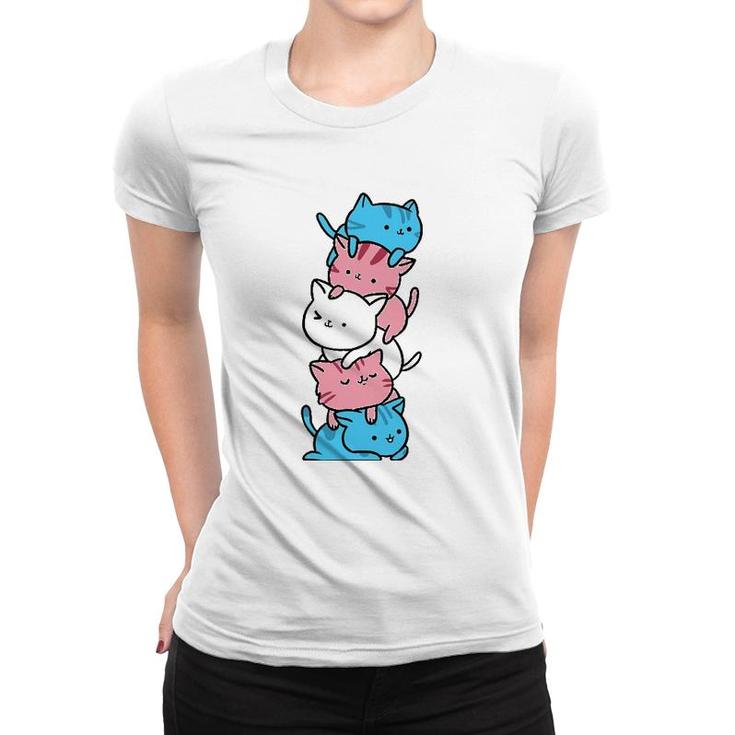 Kawaii Cat Pile Transgender Gift Women T-shirt
