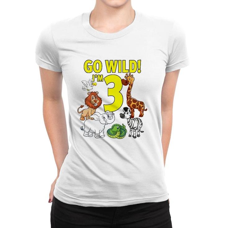 Kids Zoo Themed Birthday  For 3 Years Old Women T-shirt