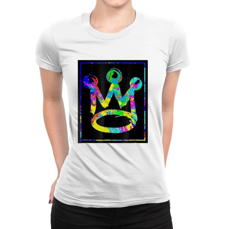 King Crown Paint Splatter Gift Women T-shirt