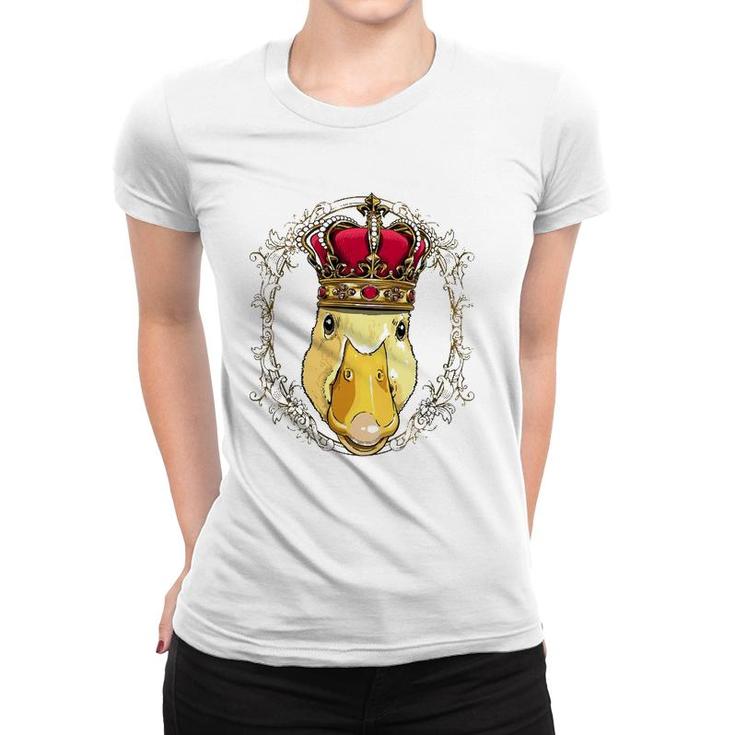 King Duck Wearing Crown Queen Duck Animal Women T-shirt