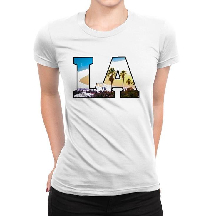 La City Skyline Of Downtown Los Angeles California Women T-shirt