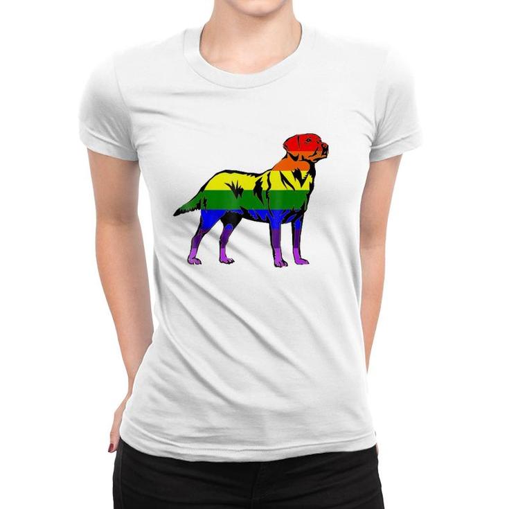 Lgbt Gay Pride Flag Labrador Retriever Vintage Women T-shirt