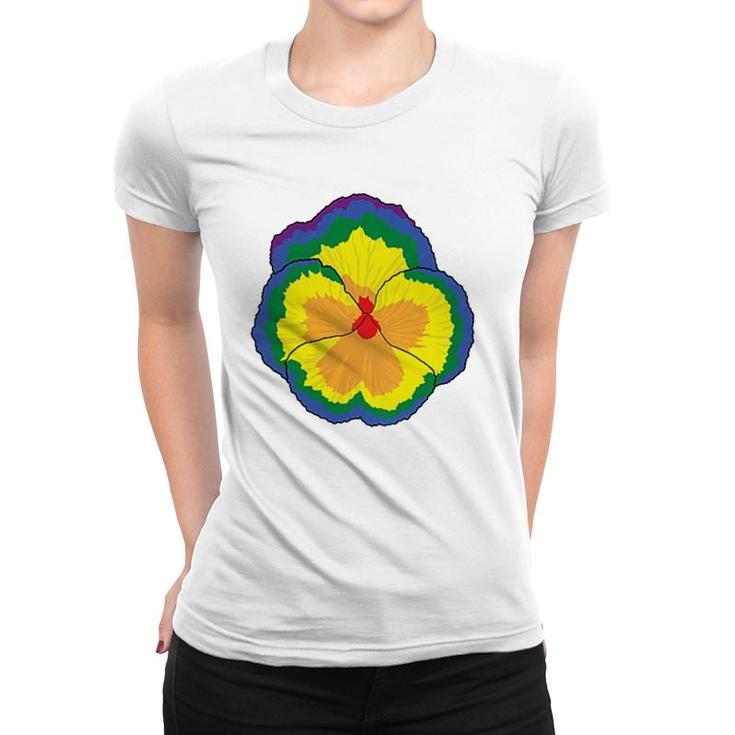 Lgbt Pansie Rainbow Gay Pride Pansy Flower Equality  Women T-shirt