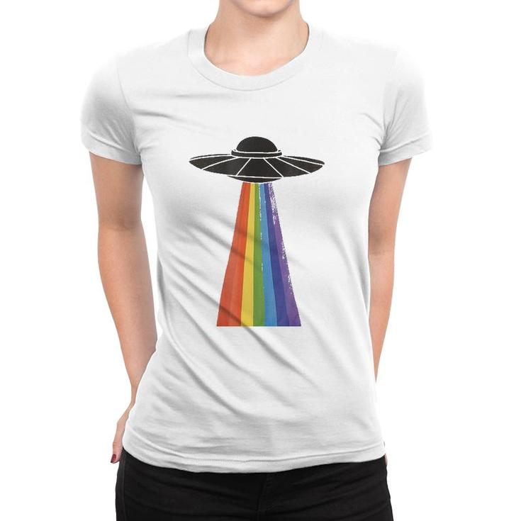 Lgbt Pride Ufo  Alien Gay Lesbian Rainbow Love Women T-shirt