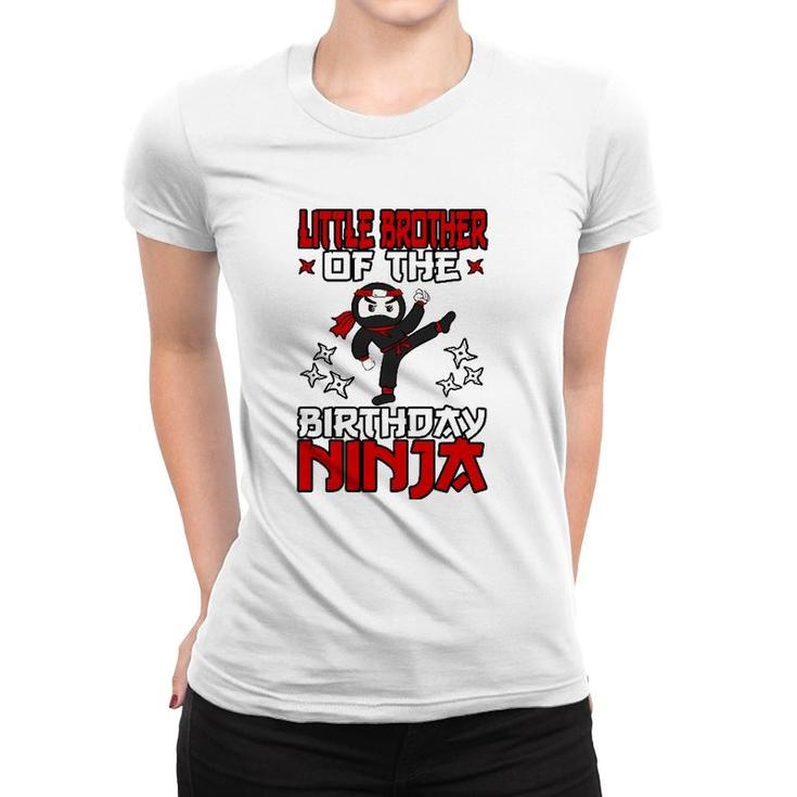 Little Brother Of The Birthday Ninja Shinobi Themed Women T-shirt