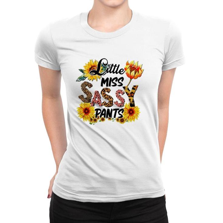 Little Miss Sassy Pants Cowhide Sunflower Leopard Western Women T-shirt