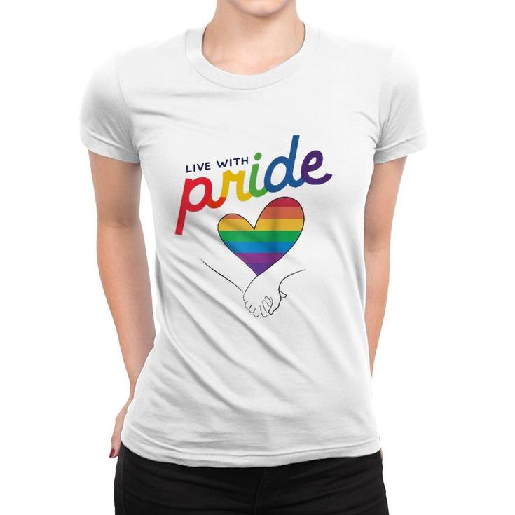 Live With Pride Love Rainbow Lgtbq Raglan Baseball Tee Women T-shirt