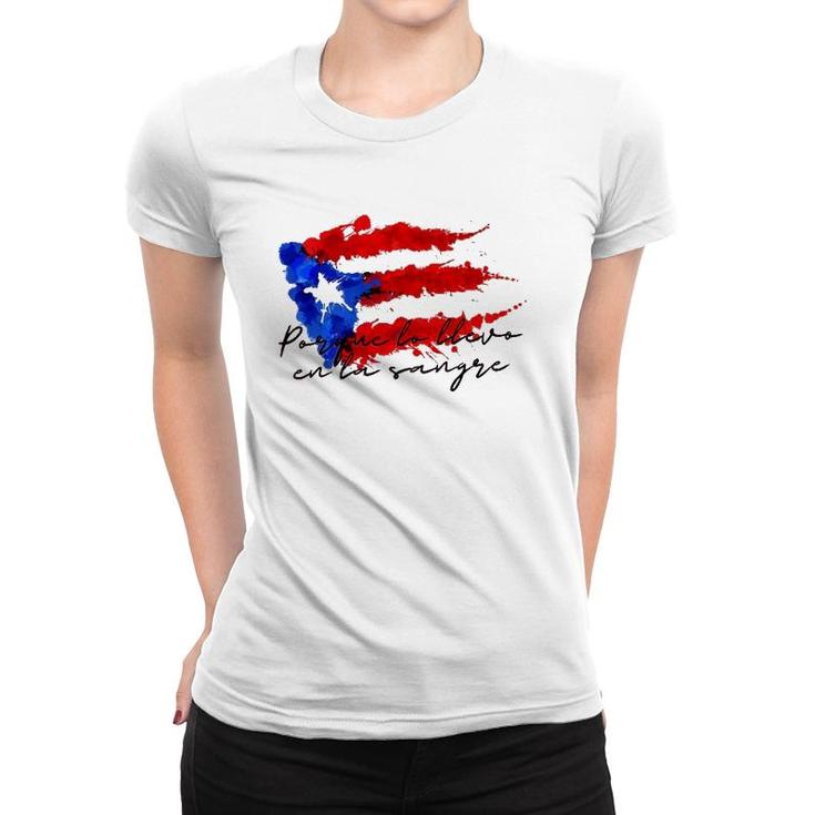 Llevo En La Sangre Puerto Rico Pride Boricua Pr Flag Tee  Women T-shirt
