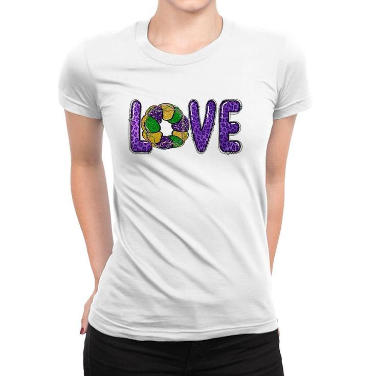 Love Peace Mardi Gras King Cake Woman Kids Girls Boys Man Women T-shirt