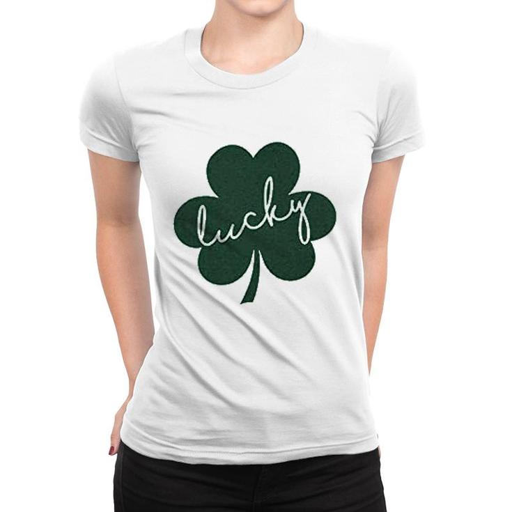Lucky St Patricks Day Irish Shamrock Women T-shirt
