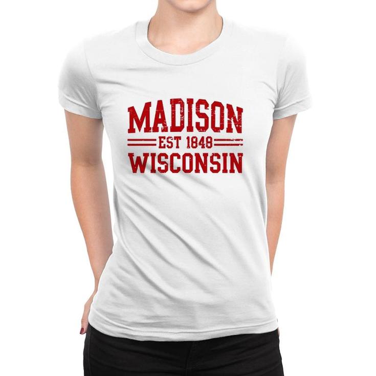 Madison Wisconsin Madison Gift Distressed Text  Women T-shirt