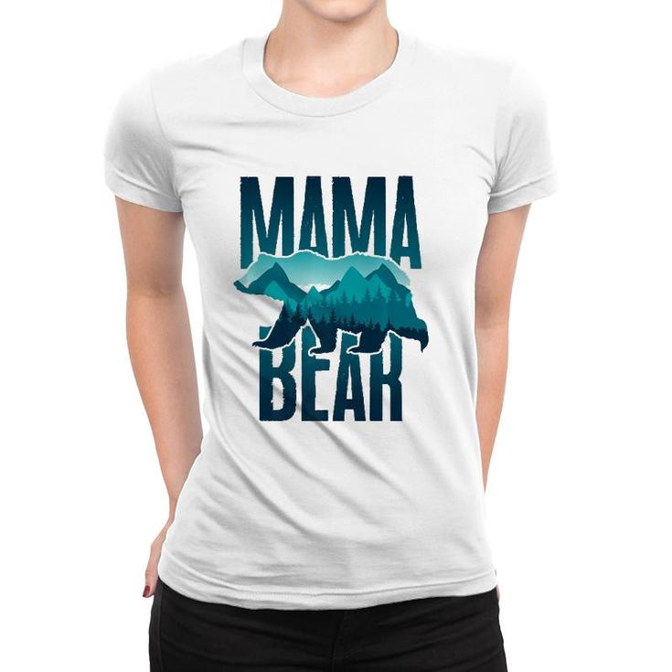 Mama Bear With Mountain And Forest Silhouette Women T-shirt
