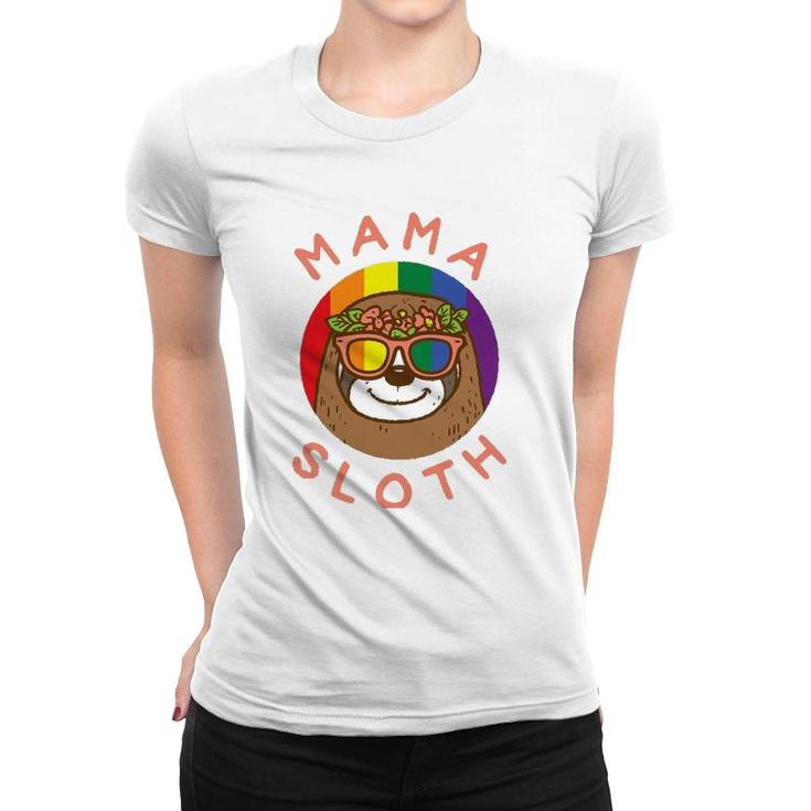 Mama Sloth Lgbtq Rainbow Flag Gay Pride Ally Gay Mom Women Women T-shirt