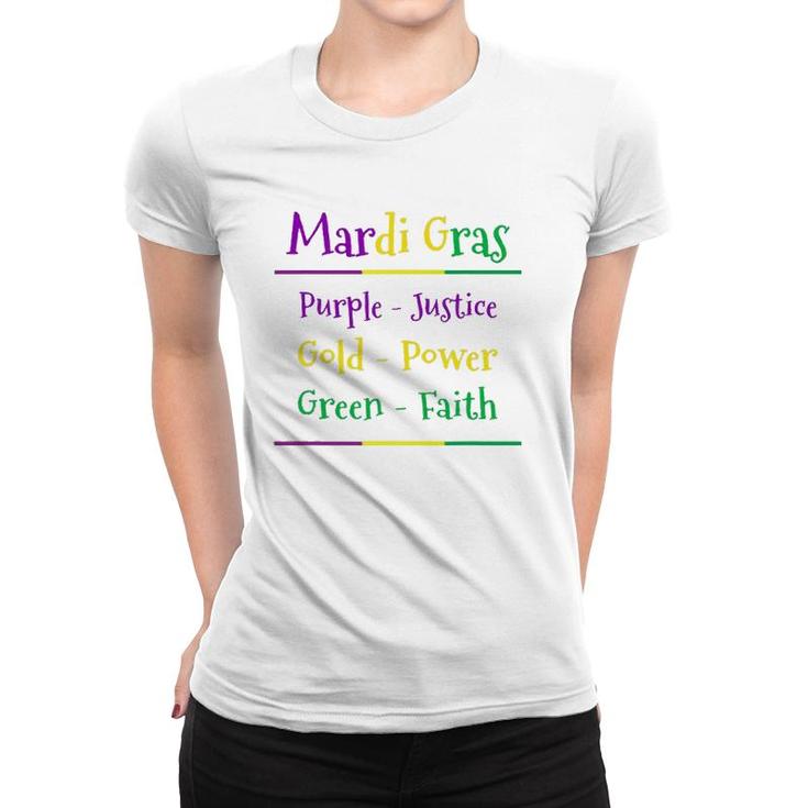 Mardi Gras Purple Green & Gold Women T-shirt