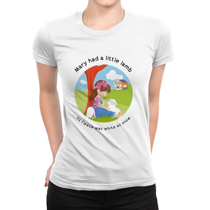 Mary Had A Little Lamb English Nursery Rhyme Theme Women T-shirt