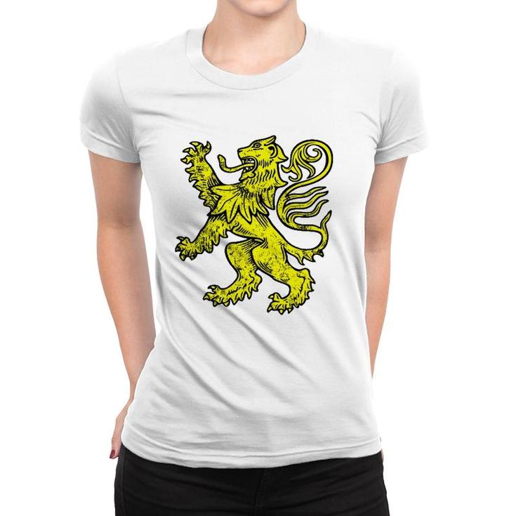 Medieval Royal Lion Distressed Gift Women T-shirt