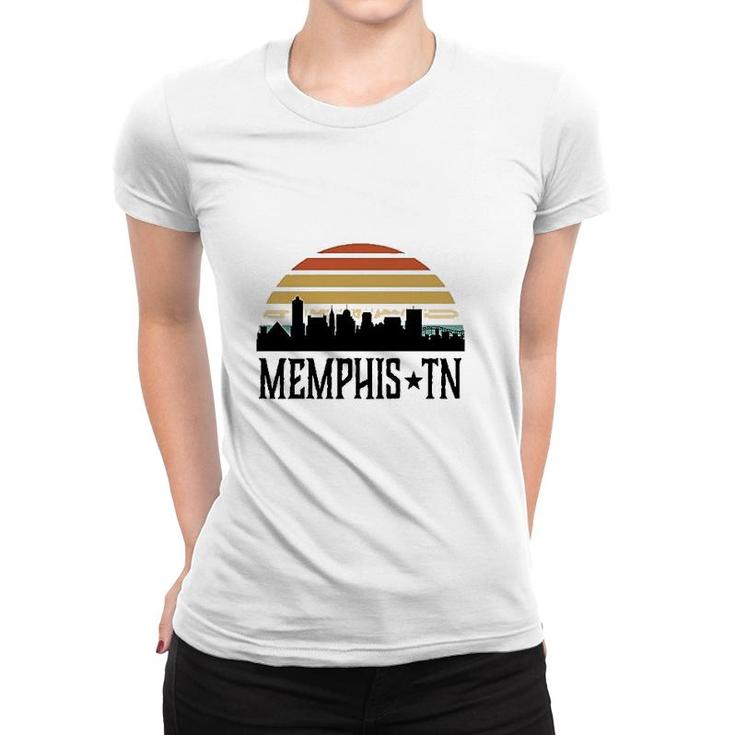Memphis Tennessee Skyline Retro Sunset Women T-shirt