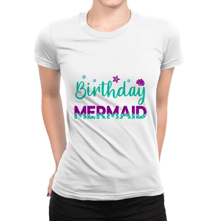Mermaid Matching Family Birthday Blue Purple Women T-shirt