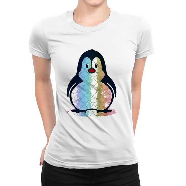 Mermaid Tee Cute Swim Penguin Lover Raglan Baseball Tee Women T-shirt