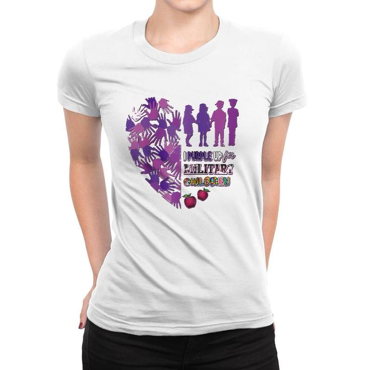 Military Child  Purple Up For Military Kids Month Women Raglan Baseball Tee Women T-shirt