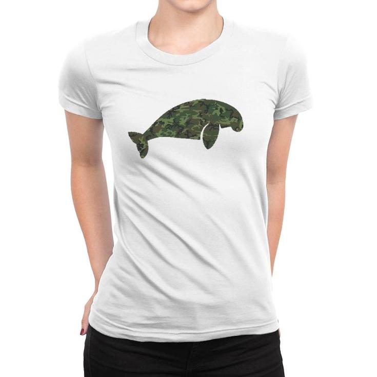 Military Manatee Camo Print Us Dugong Calf Veteran Men Gift Women T-shirt