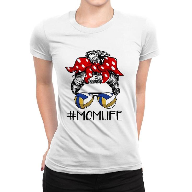 Mom Life Volleyball Messy Bun For Mother's Day Women T-shirt