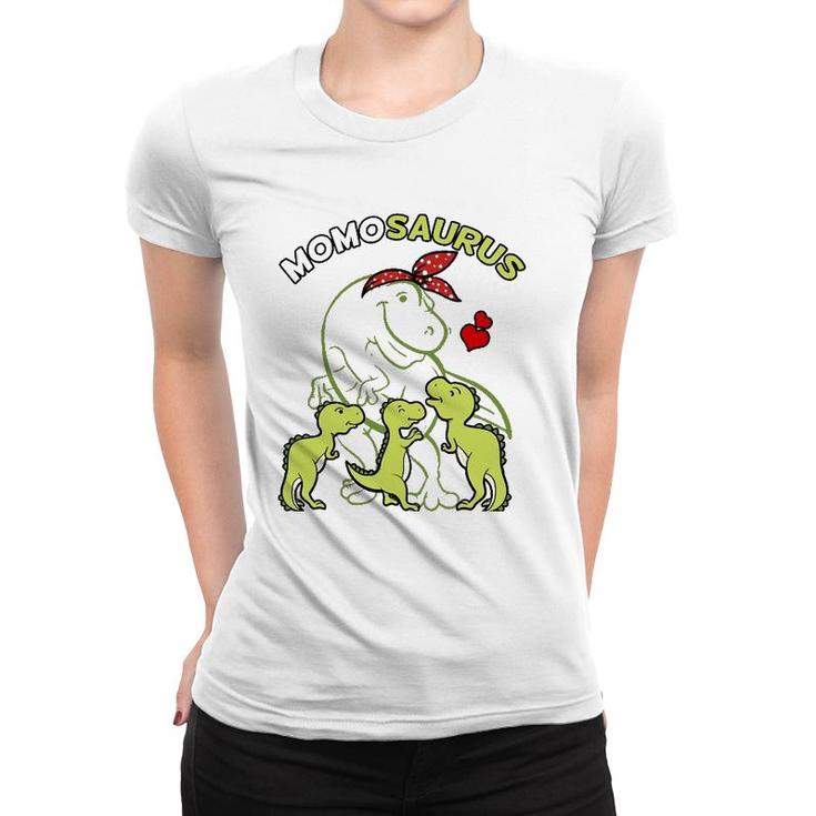 Momosaurus Momo Tyrannosaurus Dinosaur Mommy Parent's Day Mom Women T-shirt
