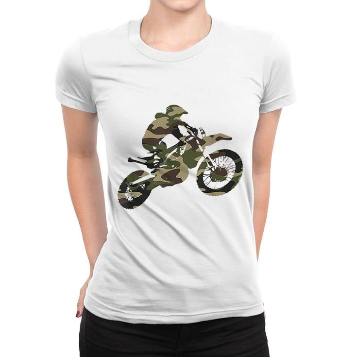 Motocross Dirt Bike Camo Women T-shirt