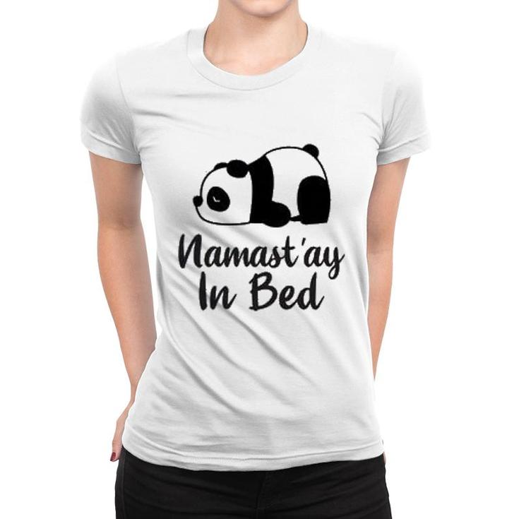 Namast'ay In Bed Lazy Panda Women T-shirt