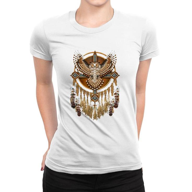 Native American Beadwork Owl Mandala Gift For Women Men Women T-shirt