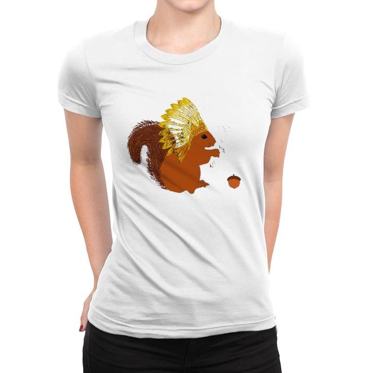 Native American Squirrel Indian Chief Pride Rodent Headdress Women T-shirt