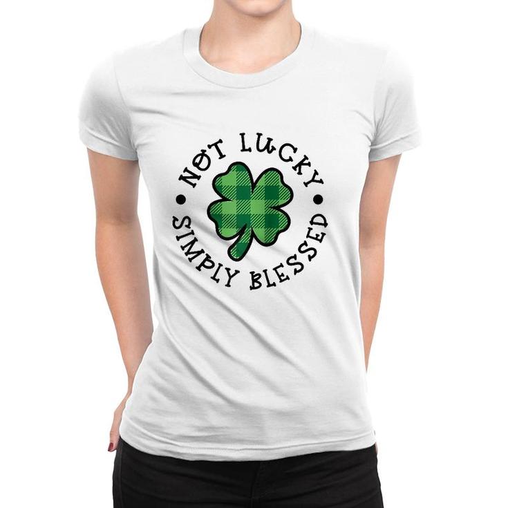 Not Lucky Simply Blessed Christian Faith St Patrick's Day Raglan Baseball Tee Women T-shirt