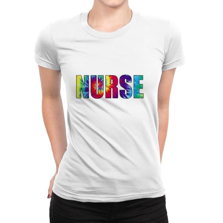 Nurse Tie Dye Nursing Colorful Text Gift Women T-shirt