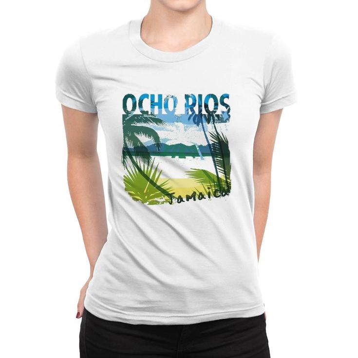 Ocho Rios Jamaica Beach Summer Matching Family Palms Tree Women T-shirt