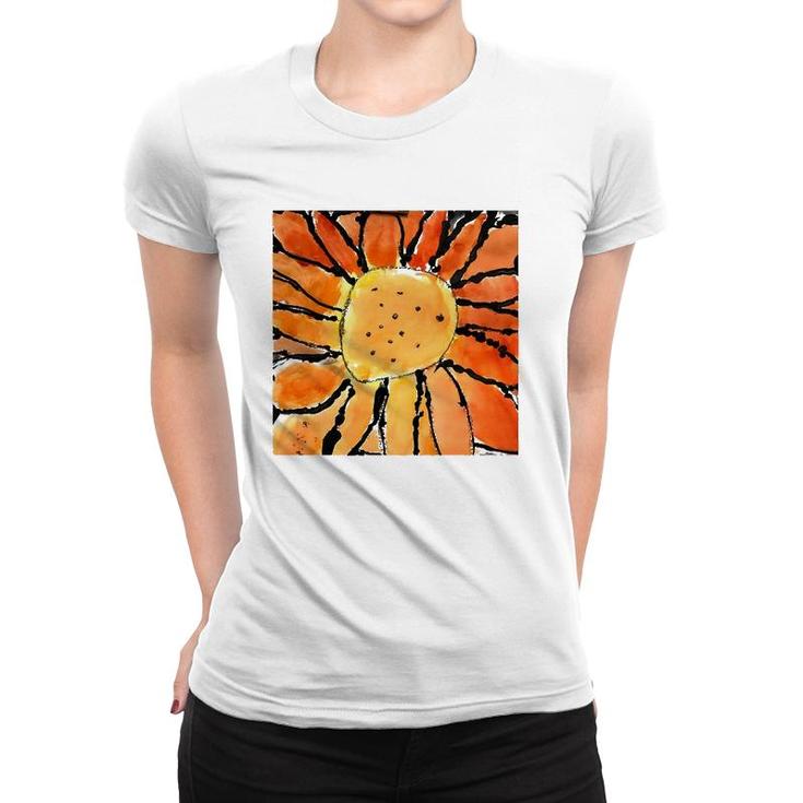 Orange Flower From A Child's Imagination Women T-shirt
