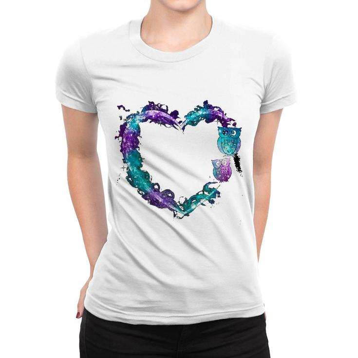 Owl Heart Women T-shirt