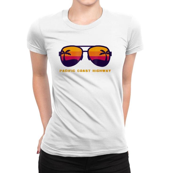 Pacific Coast Highway - Sunglasses - Palm Trees & Sun  Women T-shirt