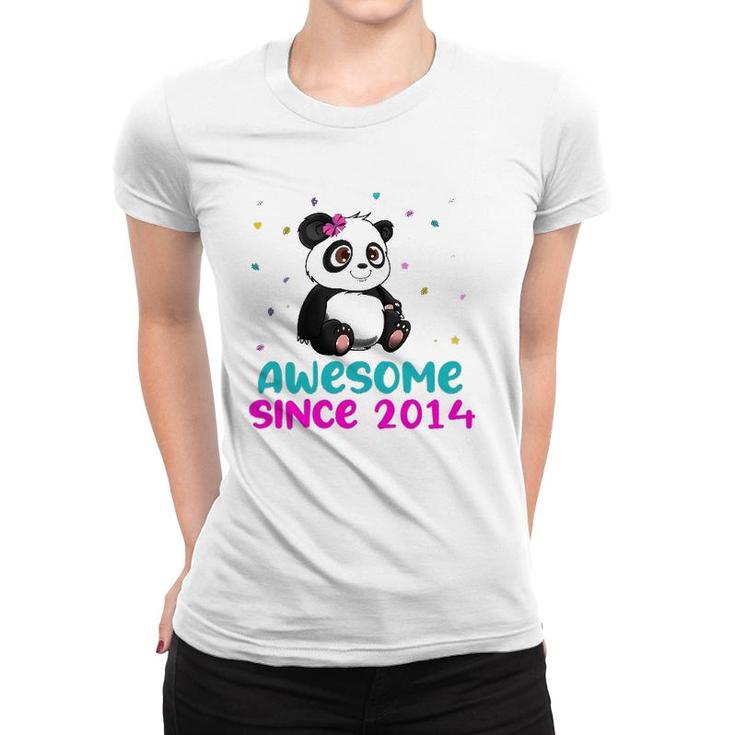 Panda Bear Girl Birthday Gift Love Awesome Since 2014 Ver2 Women T-shirt