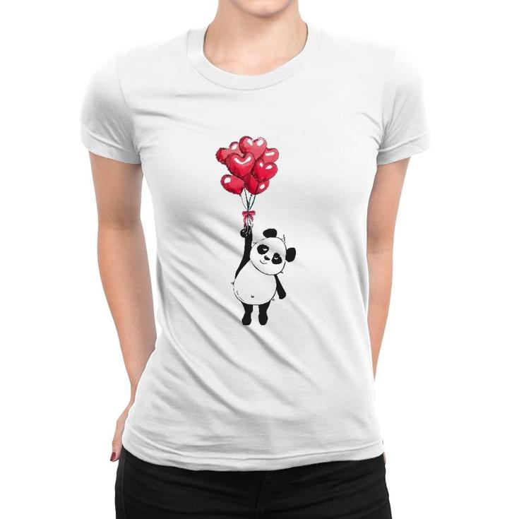Panda Heart Valentine's Day Girl Kids Women Adults Bear Lover Women T-shirt