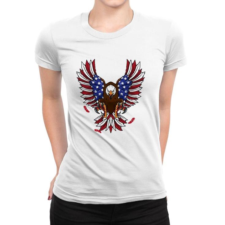 Patriotic July 4Th Usa Eagle Lovers American Flag Eagle Women T-shirt
