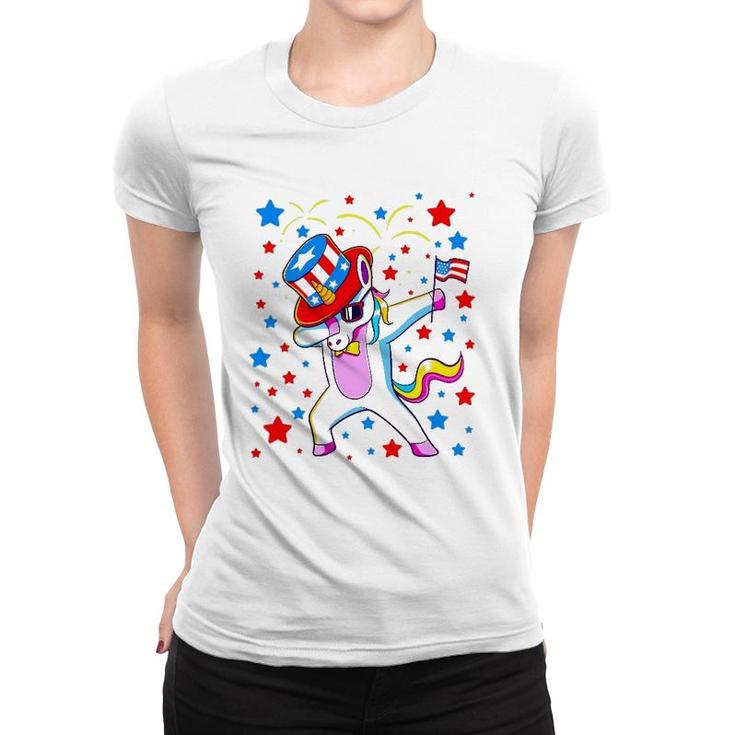 Patriotic Unicorn 4Th Of July Fourth Cute Girls Kids Girl Women T-shirt