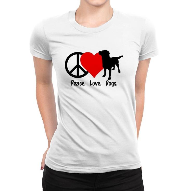 Peace Love Dogs  Tee Dog Puppy Women T-shirt